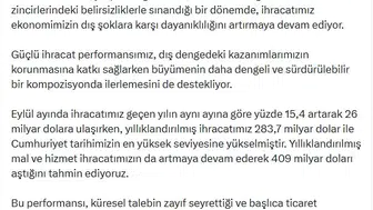 Cumhuriyet tarihinin ihracat rekoru kırıldı: Hedef refahın tabana yayılması