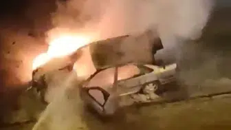Kayseri'de park halindeki araç bir anda küle döndü