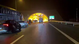 Kuzey Marmara Otoyolu'nda korku dolu anlar: Tünel içinde alevler yükseldi