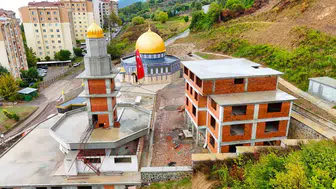 Karamürsel'de yükselen Aksa Camii'ne devasa lojistik takviye