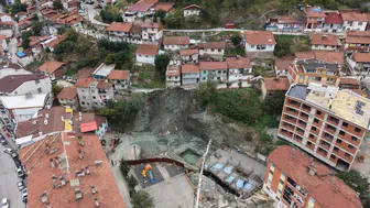 Tokat'ta inşaat paniği: Yolun çökmesiyle evler boşaltıldı
