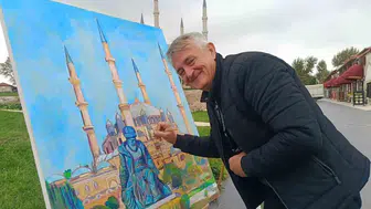 Selimiye'nin gölgesinde fırçalar konuştu: Balkanlar ve Azerbaycan Edirne'de buluştu