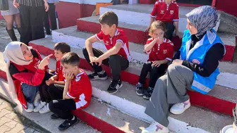 Samsun'da okul bahçesine renkli dokunuş: Öğrenciler için sürpriz spor alanı