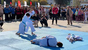 Düzce Anıtpark'ta spor şöleni: Geleceğin yıldızları hünerlerini sergiledi