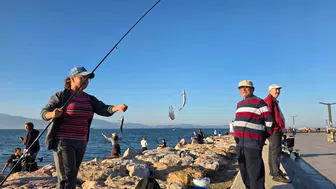Bandırma'da güneşli havayı fırsat bilenler sahile koştu: Tırsi bereketi yaşanıyor