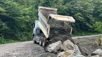 Düzce'de ulaşım hattında kritik müdahale: Heyelan bölgesine kalıcı çözüm