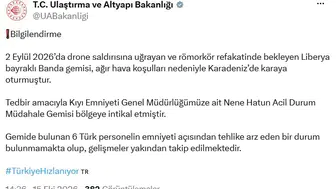 Karadeniz'de zor anlar: Dron saldırısı sonrası karaya oturdu