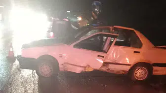 Koyulhisar yolunda gece yarısı dehşeti: Direksiyon hakimiyeti kaybedilince araç takla attı