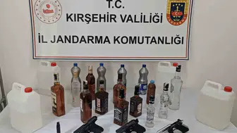Kırşehir’de sahte içki ve silah baskını