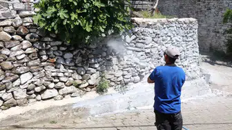 Bozdoğan’da sinek ve haşereyle mücadelede kireçleme dönemi