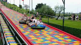Samsun Batıpark’ta bayram eğlencesi dev kaydırakta yaşandı