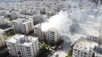Nusaybin’de ev yangını dron kamerasına yansıdı