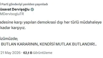 Müsavat Dervişoğlu'ndan millet iradesine yönelik müdahalelere sert tepki