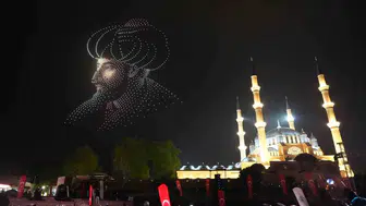 Edirne’de bin dronla gökyüzünde fetih şöleni yaşandı