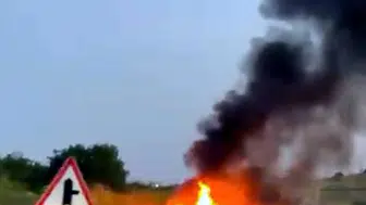 Çorlu yolunda korku dolu anlar Otomobil küle döndü