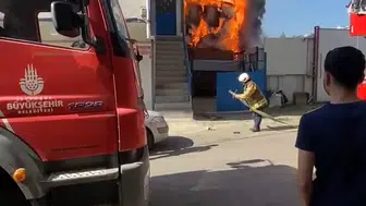 Pendik’te kaynak atölyesinde çıkan yangın paniğe yol açtı