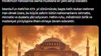 İletişim Başkanı Duran İstanbulun fethini kutladı