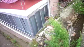 Amasya'da dev duvarın çöküşü saniye saniye kameraya yansıdı