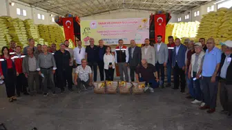 Aydınlı çiftçiye ayçiçeği desteği geldi