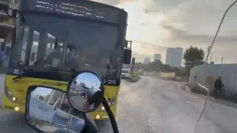 Kartal trafiğinde saniyelerle gelen ölümden dönüş