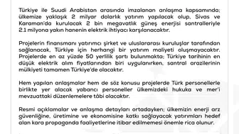 Suudi Arabistan ile yapılan enerji anlaşması hakkında çıkan iddialar gerçeği yansıtmıyor