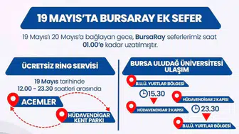 Bursa’da 19 Mayıs kutlamalarına ulaşım bedava olacak