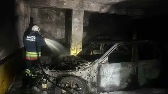 Ordu’da bir apartman otoparkında gece saatlerinde yangın çıktı