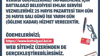 Battalgazi'de vergi ödemeleri için bayram mesaisi