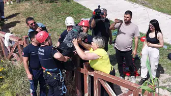 Antalya'da falezlere düşen köpek dron yardımıyla kurtarıldı