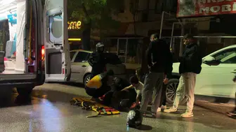 Burdur'da yağmurlu havada motosiklet kazası
