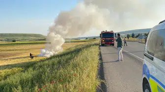 Kilis yolunda otomobil tarlaya uçtu