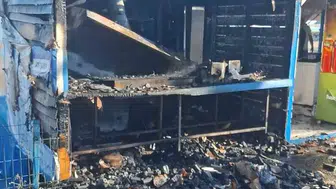 Cide sahilindeki kafede yangın paniği