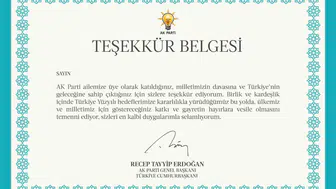 AK Parti üyelerine Erdoğan imzalı özel teşekkür mektupları ulaşıyor