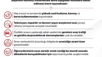 YKS sınav günü milli maç heyecanına karşı sessizlik çağrısı