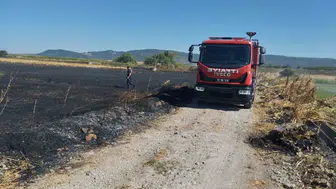 Gönen'de buğday tarlası alevlere teslim oldu