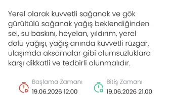 Denizli için yarın öğle saatlerinden itibaren kuvvetli yağış uyarısı