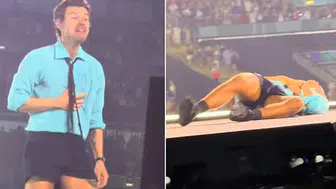 Harry Styles sahnede yere yığılınca hayranlarını panikletti
