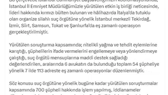 Organize suç örgütüne 7 ilde şafak operasyonu