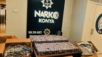 Konya’da narkotik operasyonu 100 binden fazla hap yakalandı