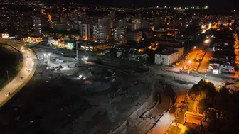 Kayseri'de trafik çilesini bitirecek kavşak projesinde gece mesaisi başladı