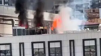 Şahinbey’de yeni hükümet konağının çatısı alevlere teslim oldu