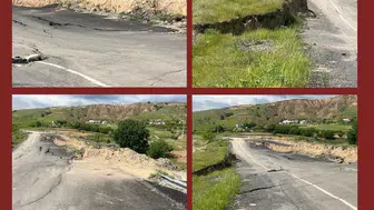 Felahiye yolundaki çökme iki aydır çözümsüz kaldı