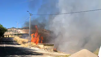 Adıyaman'da karga yüzünden bahçe yangını çıktı