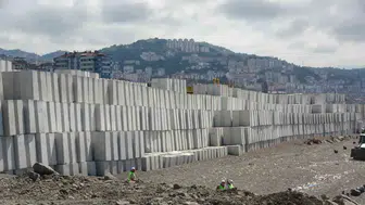 Trabzon sahilinde dev beton bloklar yükseliyor