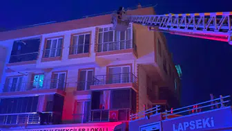 Lapseki’de apartman yangını 6 kişi hastanelik oldu