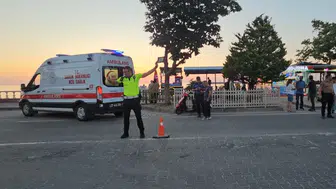 Kastamonu Cide yolunda yayaya çarpan motosikletli kaza yaptı