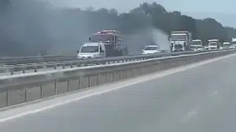 İzmir-Bursa yolunda otluk yangını paniğe neden oldu?