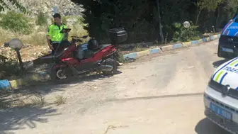 Bilecik'te benzinlik çıkışında motosiklet kazası