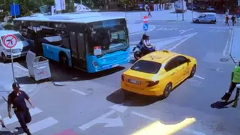 Çorlu'da korkutan kaza ucuz atlatıldı