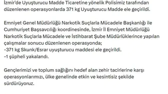 İzmir merkezli operasyonda 371 kilogram uyuşturucu yakalandı